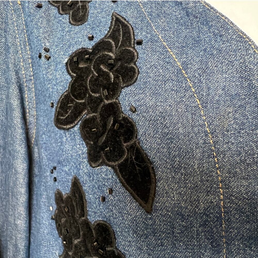 Vntg Y2K Lizwear Petite Liza Claiborne Denim Cropped Jacket - Picture 9 of 9
